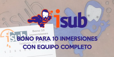 isub INMERSIONES 3 - Bono para 10 Inmersiones con Equipo Completo